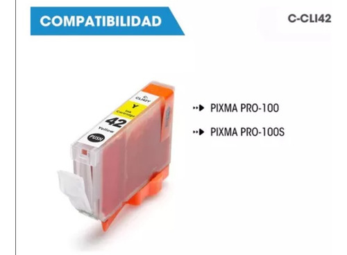Tinta Cli-42 Y Amarillo Compatible Con Pixma Pro-100