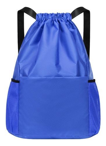 Mochila Deportiva Con Cordón, Mochila Práctica Azul