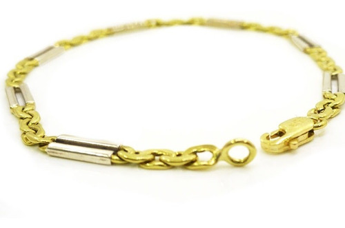 Pulsera Oro 18 Kts Hombre Mujer Con Mosqueton 7.5 Gr Diámetro 20 Cm Largo 20 Cm