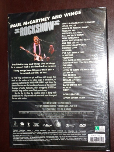 Dvd Paul Mc Cartney E Wings - Rockshow (turnê 1976) Original (Usado)