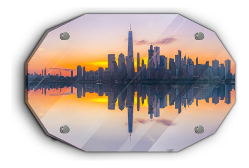 Cuadro De Vidrio Geometricos Nueva York Amanecer 60x90cm