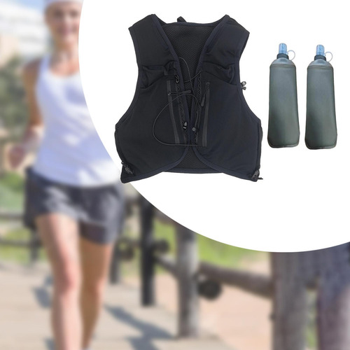 Hydration Vest 2pcs 500ml Water Bottles Runner Rucksack L