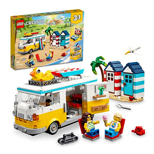 Legos  Lego Creator 3 En 1 Camper Van De Playa, Kit De Const