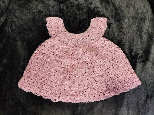 Vestido Rosa Tejido Para Niña 24 Meses