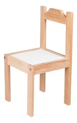 Silla preescolar de madera - Blanco