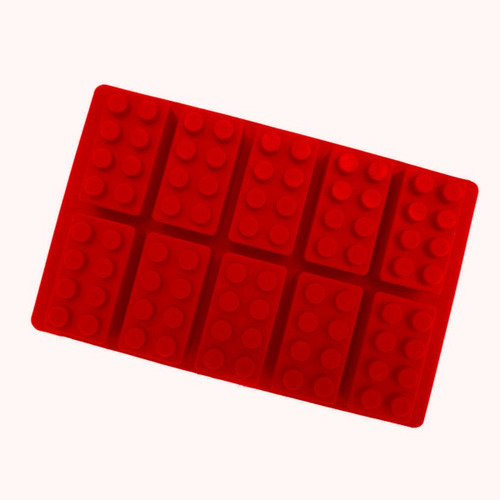 Imagem 2 de 2 de Forma De Silicone Gelo E Chocolate Bricks / Blocos Vermelho