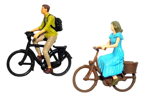 2x Figuras De Ciclista Realistas En Escala 1/87 Little A