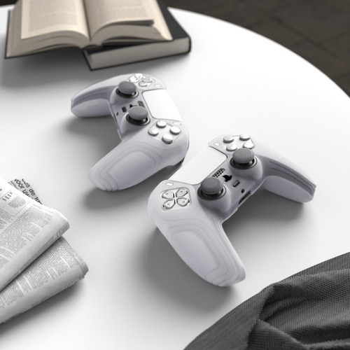 Funda De Silicona Edición Samurai Protectora Para Ps5 Mando Color Blanco Claro
