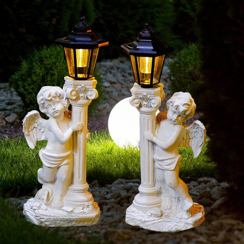 Luz Solar De Estatua De Jardín Al Aire 20x12x50cm Derecha