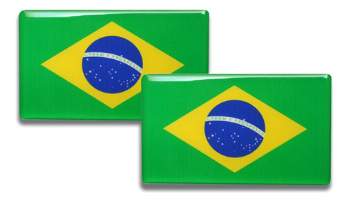 2 Adesivo Bandeira Brasil Resina Resinada, Carro Relevo