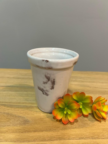 Vaso De Cerâmica Flores Suculentas Lavabo Cozinha Cor Branco Liso