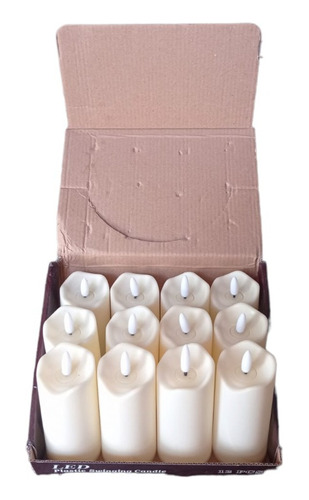 Velas Led Pack X 12 U Luz Amarilla 12 Cm