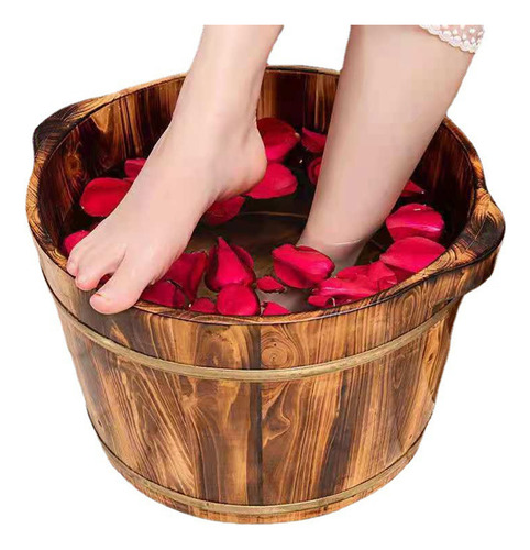 Bacia De Madeira Para Banho De Pés Com Alça, B 26c Mx36cm