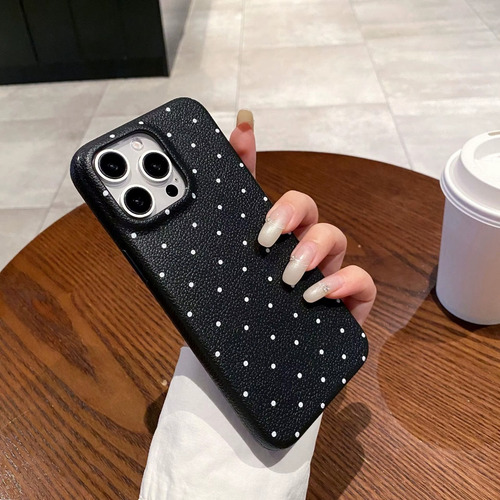 Funda Silicona Flexible Lunares Soft Tpu Para Iphone Negro Iphone 13 Pro Max