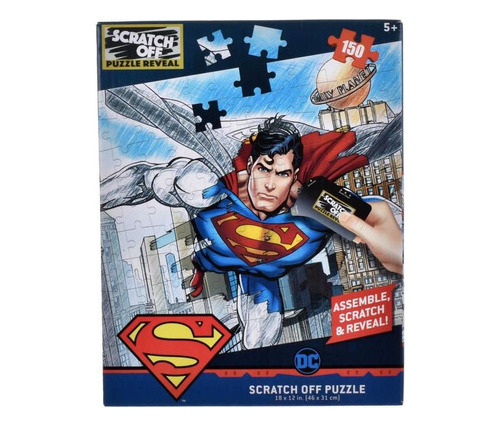 Puzzle Raspa 2 En 1 De 150 Piezas - Dc Comics - Superman