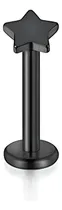 Comprar Piercing Labret Barra Lbesbk Acero Quirurgico Black 316l 1un