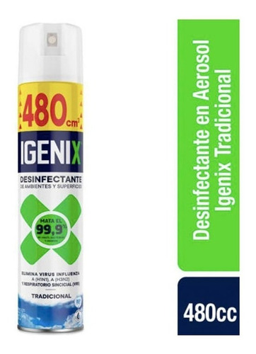 Igenix Desinfectante Aerosol Tradicional 480ml