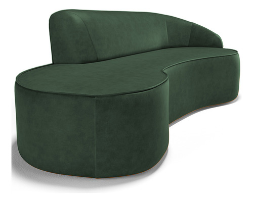 Sofá 4 Lugares Curvo Sala Firenze Dir Cour Verde 260cm B-89