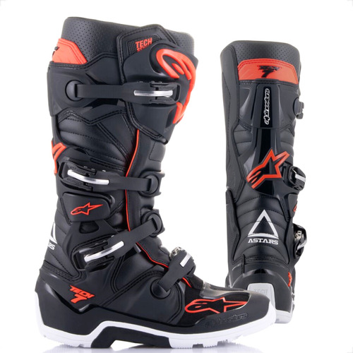 Bota Alpinestars Tech 7 Enduro Preta Vermelha Motocross