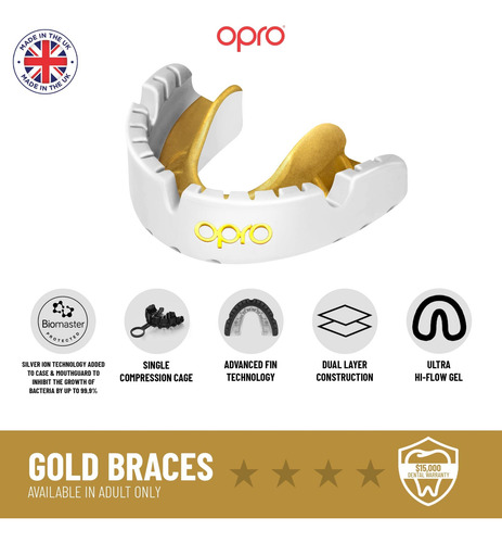 Aparelhos Mouth Guard Opro Ufc Gold Level Para Adultos Com E
