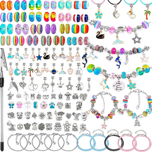 Kit Fabricacion Pulsera Dije 131 Pieza Joya Cuenta