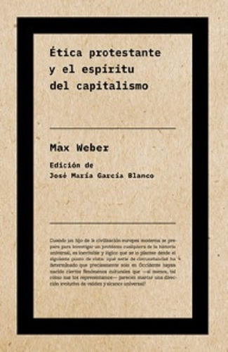 Ética Protestante Y El Espíritu Del Capitalismo (ne), De Weber, Max. Editorial Biblioteca Nueva, Tapa Blanda En Español, 2022