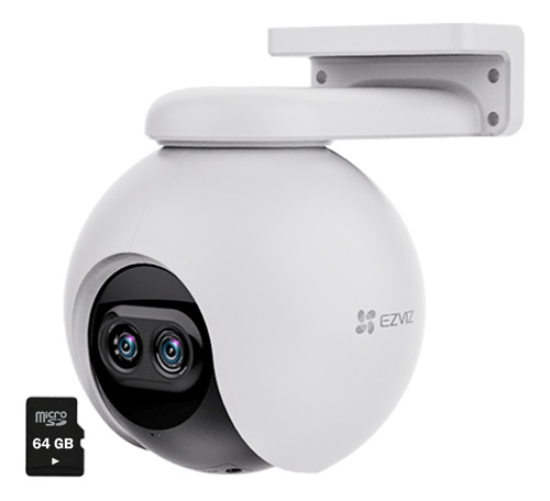 Cámara Wifi Exterior C8pf Full Hd Ezviz Doble Lente +sd 64gb