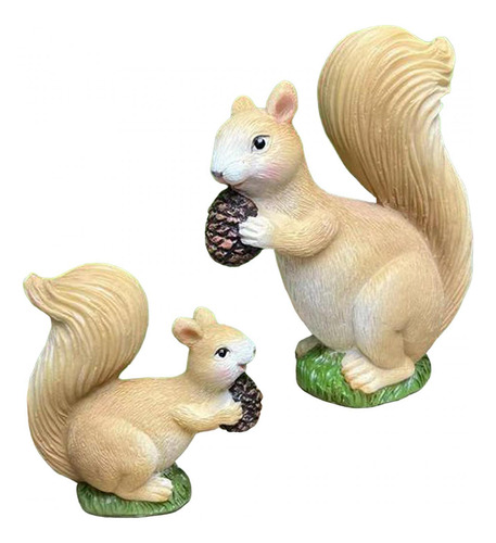 2 Adornos De Ardilla Para Jardín, Escultura De Ardilla Para