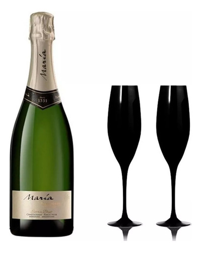 Champagne Maria Codorniu Extra Brut 2 Copas Cristal S Carlos