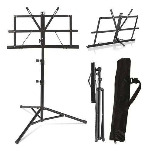 VAKRNY Atril para Partituras Plegable, Altura Ajustable 65-140cm con Base Metálica Antideslizante e Incluye Funda de Transporte - Soporte Profesional para Músicos, Estudiantes, Iglesias y Coros