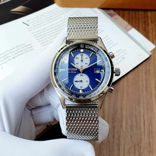Imagen 6 de 6 de Citizen Chandler Blue Dial Chronograph Ca7020-58l . Dcmstore