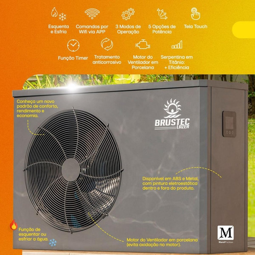 Trocador De Calor Inverter C/ Wifi Até 40m³ Com Wifi Brustec