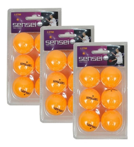 Pack 18 Pelotas Ping Pong 1 Estrella Sensei® - Tenis De Mesa