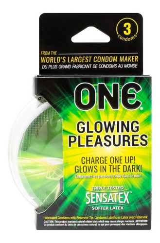 Condones Fosforescentes One Glowing Pleasures 48 Piezas
