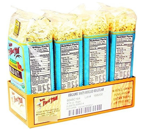 Red Mill Avena Orgánica De Bob Rolled Regular, De 16 Onzas (