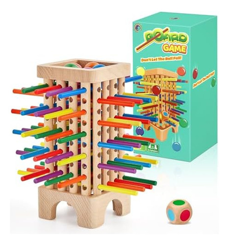 Juego Montessori Juego De Mesa De Madera, 42 Palos De Madera
