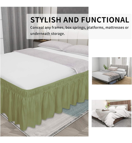 Faldón Para Cama Queen O King Size, 18 Pulgadas An