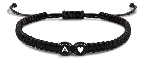 Pulsera Con Letra Inicial De Nombre Tejida De Hombre O Mujer