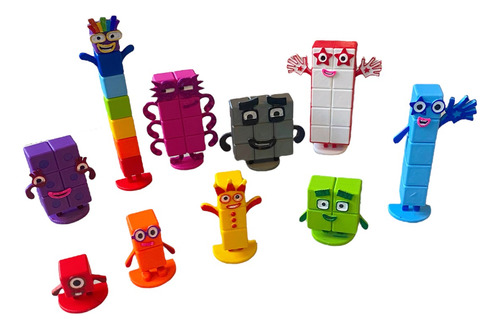 Numberblocks Juego Muñecos 1 A 10 Enteros Decoracion Torta