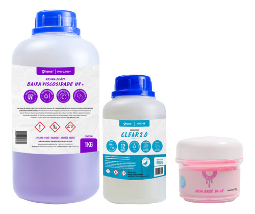 Kit Resina Epóxi Ohana Cristal + 1 Pigmento Perolado 1,5kg