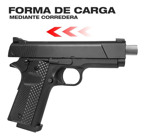 Imagen 4 de 10 de Pistola Airsoft Colt 1911 6 Mm Full Metal - Spring