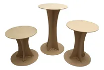 Comprar Trio De Mesas Cilindro Plegables 3 Alturas Candybar Mdf