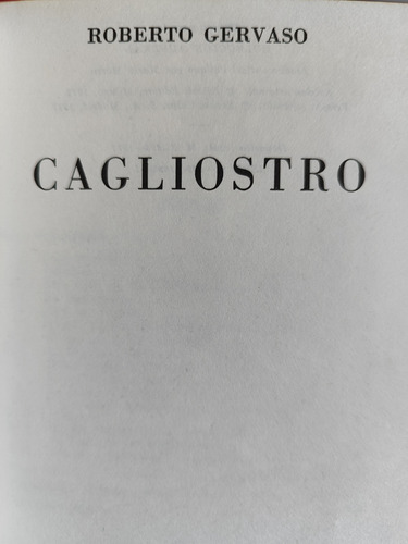 Roberto Gervaso. Cagliostro (Usado)