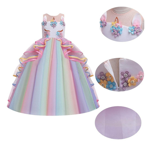 Wocinl Vestido De Princesa Para Ninas Trajes De Unicornio...