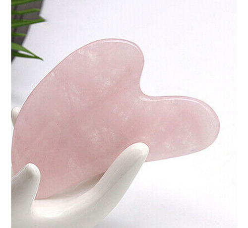 Piedra Guasha De Cuarzo Rosa Natural For Rostro, Cuello Y