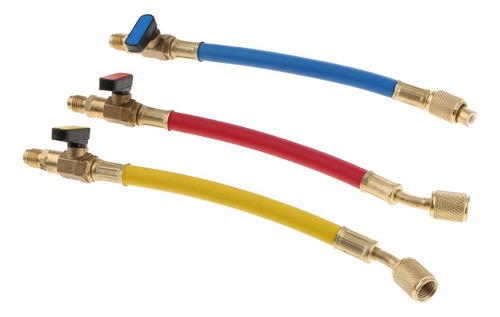 3x R134a R410a R22 Mangueras De Carga Con Válvula De Bola