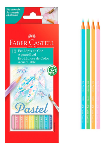 Lápiz de acuarela Faber Castell Pastel de 10 colores