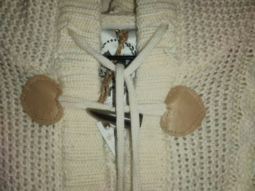 Sweater Italiano Mujer Color Beige Con Gorro, Talla Xl