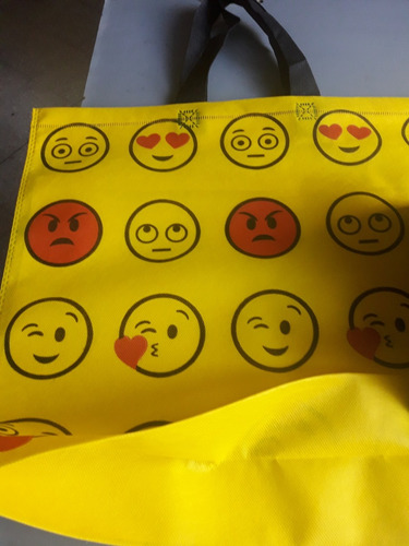 Bolsa Emoticones Emoji Regaleria Friselina 43x38 Cm X 100 U.