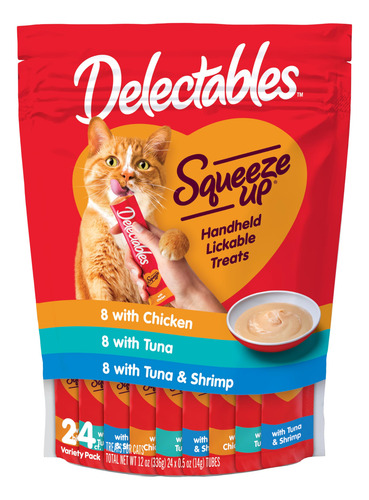 Hartz Delectables Squeeze Up AtĂșn Y Camarones 24 Unidades